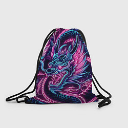 Мешок для обуви Neon Japanese dragon - irezumi
