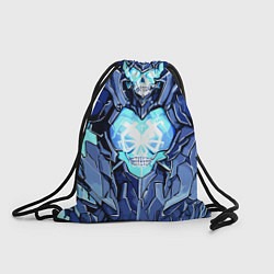 Рюкзак-мешок Синий череп киберпанк, цвет: 3D-принт