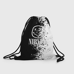 Рюкзак-мешок Nirvana чернобелые краски рок, цвет: 3D-принт
