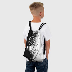 Рюкзак-мешок Nirvana чернобелые краски рок, цвет: 3D-принт — фото 2