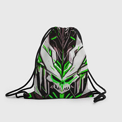 Рюкзак-мешок Зелёный адский череп, цвет: 3D-принт