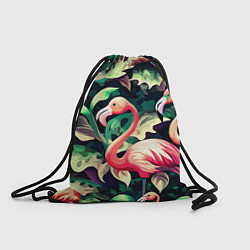 Рюкзак-мешок Камуфляж розовый фламинго, цвет: 3D-принт