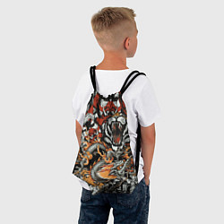 Рюкзак-мешок Самурай дракон и тигр, цвет: 3D-принт — фото 2