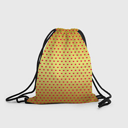 Рюкзак-мешок Красные сердечки на золотом фоне, цвет: 3D-принт