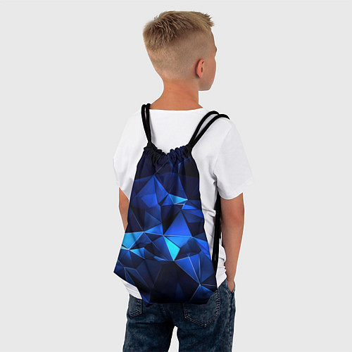 Мешок для обуви Синие мелкие осколки калейдоскоп / 3D-принт – фото 4