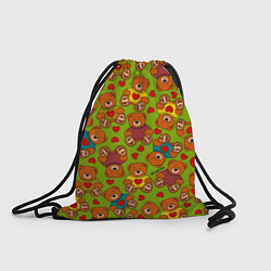 Рюкзак-мешок Маленькие мишки и сердечки, цвет: 3D-принт