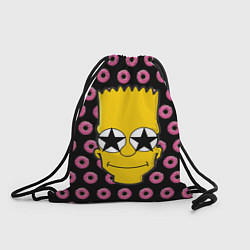 Рюкзак-мешок Барт Симпсон на фоне пончиков, цвет: 3D-принт