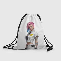 Рюкзак-мешок Девушка в белом Cyberpunk 2077, цвет: 3D-принт