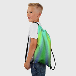 Рюкзак-мешок Солнечные лучи абстракция зелёный, цвет: 3D-принт — фото 2