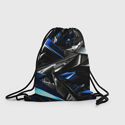 Рюкзак-мешок Синие и серебряные вставки абстракции, цвет: 3D-принт