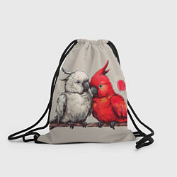 Рюкзак-мешок Влюбленные попугаи 14 февраля, цвет: 3D-принт