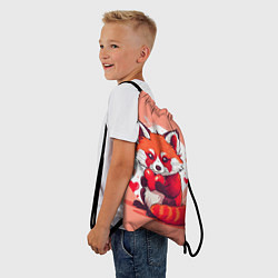 Рюкзак-мешок Рыжая лисичка с сердцем, цвет: 3D-принт — фото 2