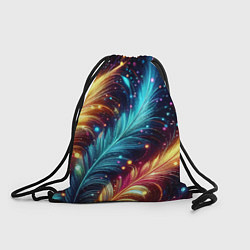Рюкзак-мешок Неоновые разноцветные перья, цвет: 3D-принт