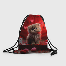 Рюкзак-мешок 14 февраля влюбленный котик, цвет: 3D-принт