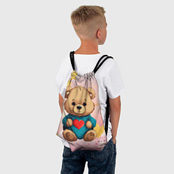 Рюкзак-мешок Плюшевый мишка с сердечком, цвет: 3D-принт — фото 2