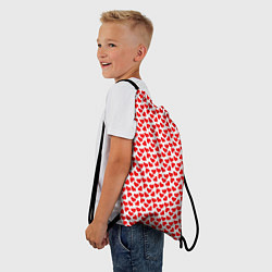 Рюкзак-мешок Маленькие красные сердечки, цвет: 3D-принт — фото 2