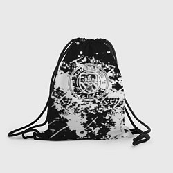 Рюкзак-мешок Manchester City краски чёрно белые, цвет: 3D-принт