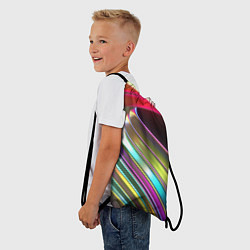 Рюкзак-мешок Неоновый крученный металл разноцветный, цвет: 3D-принт — фото 2