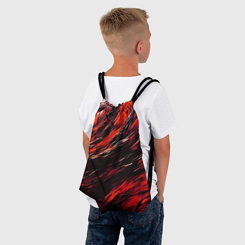 Мешок для обуви Чёрная и красная буря / 3D-принт – фото 4