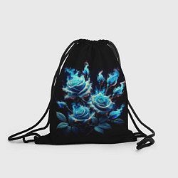 Рюкзак-мешок Розы в голубом огне, цвет: 3D-принт