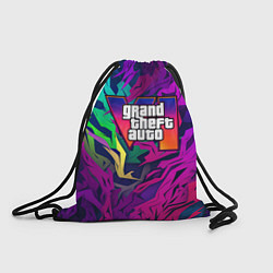 Рюкзак-мешок Gta лого фиолетовый камуфляж, цвет: 3D-принт