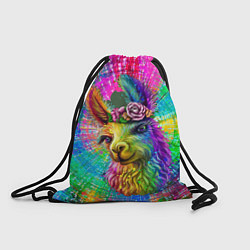 Рюкзак-мешок Цветная лама, цвет: 3D-принт