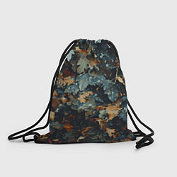 Рюкзак-мешок Реалистичный камуфляж из сухих листьев, цвет: 3D-принт