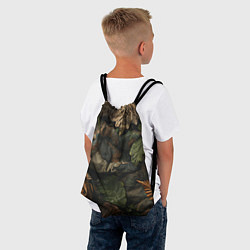 Рюкзак-мешок Реалистичный охотничий камуфляж из ткани и листьев, цвет: 3D-принт — фото 2