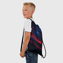 Рюкзак-мешок Красно-синие полосы, цвет: 3D-принт — фото 2