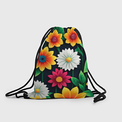 Рюкзак-мешок Цветочный конtrast, цвет: 3D-принт