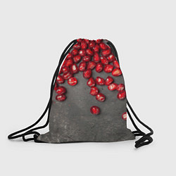 Рюкзак-мешок Гранат зёрна граната на сером, цвет: 3D-принт