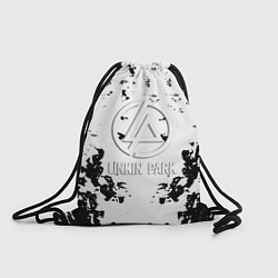 Рюкзак-мешок Linkin park краски лого чёрно белый, цвет: 3D-принт
