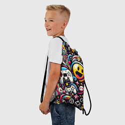 Рюкзак-мешок Паттерн с играми, цвет: 3D-принт — фото 2