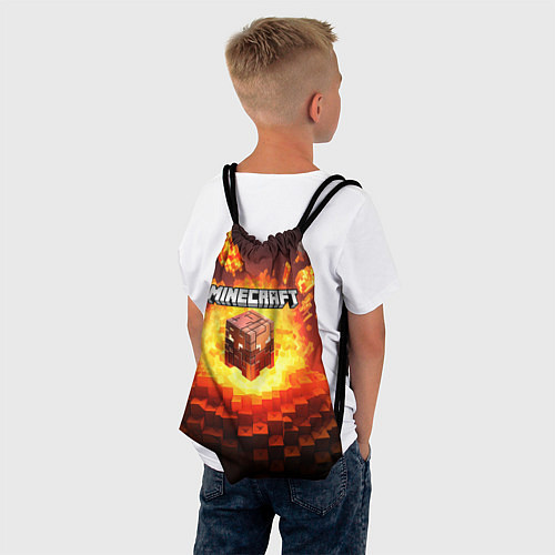 Мешок для обуви Огненный minecraft лого / 3D-принт – фото 4