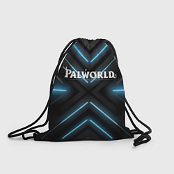 Мешок для обуви Palworld logo на фоне синего неона