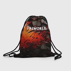 Мешок для обуви Palworld логотип черные плиты в разломе