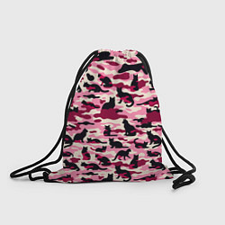 Рюкзак-мешок Камуфляжные розовые котики, цвет: 3D-принт