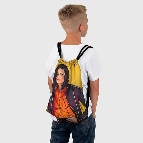 Мешок для обуви Michael Jackson на золотом фоне с графикой / 3D-принт – фото 4