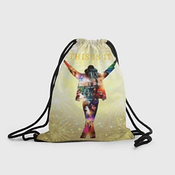 Рюкзак-мешок Michael Jackson THIS IS IT - с салютами на золотом, цвет: 3D-принт