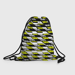 Рюкзак-мешок Жёлтые треугольники и квадраты на белом фоне, цвет: 3D-принт