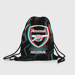 Мешок для обуви Arsenal FC в стиле glitch на темном фоне