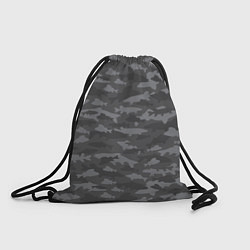 Рюкзак-мешок Тёмный камуфляж из рыб, цвет: 3D-принт