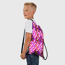 Рюкзак-мешок Розовый узор и белая обводка, цвет: 3D-принт — фото 2