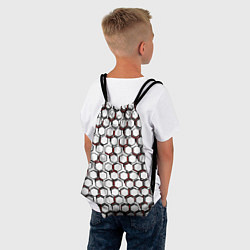 Рюкзак-мешок Киберпанк узор из шестиугольников красный, цвет: 3D-принт — фото 2