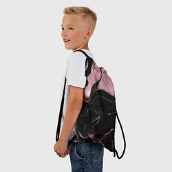 Рюкзак-мешок Черно-розовый мрамор, цвет: 3D-принт — фото 2