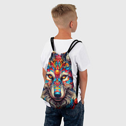 Рюкзак-мешок Красочный волк, цвет: 3D-принт — фото 2