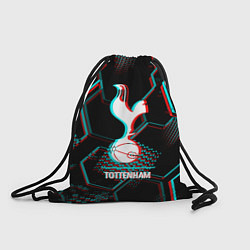 Мешок для обуви Tottenham FC в стиле glitch на темном фоне