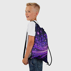 Рюкзак-мешок Фиолетовые сверкающие абстрактные волны, цвет: 3D-принт — фото 2