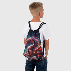 Рюкзак-мешок Красный космический дракон, цвет: 3D-принт — фото 2
