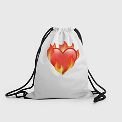 Рюкзак-мешок Сердце в огне эмодзи, цвет: 3D-принт